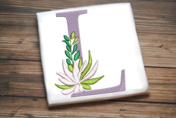 L Letter Decorative Greenery Alphabet Monogram