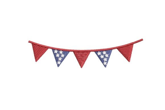 USA Patriotic Garland Embroidery Design